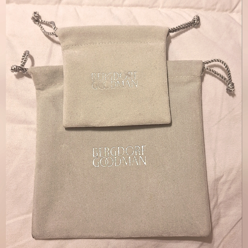 (2) BERGDORF GOODMAN | Grey Velvet Jewelry Pouch